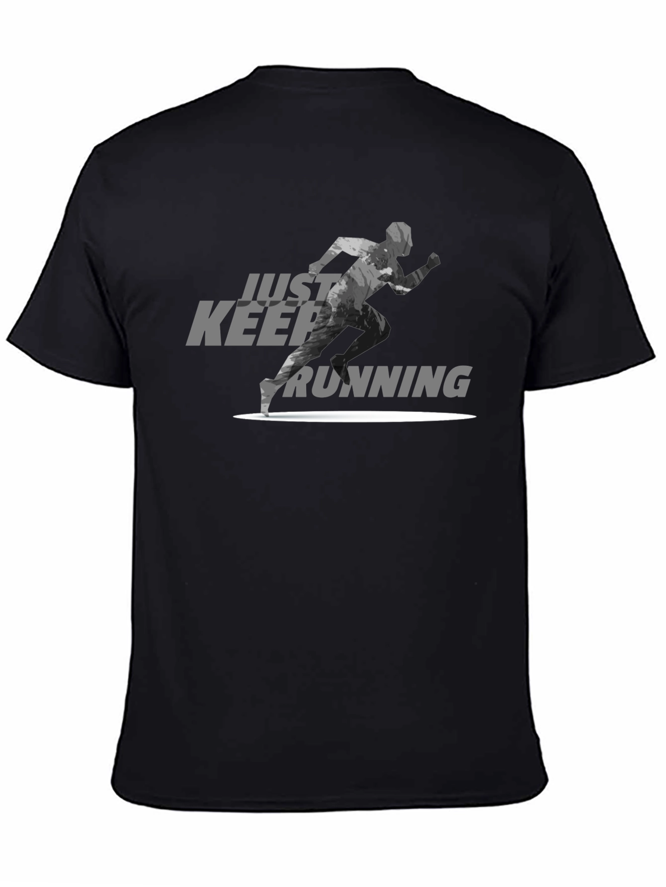Just Keep Running Graphic Tee - Black