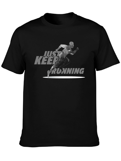 Just Keep Running Graphic Tee - Black