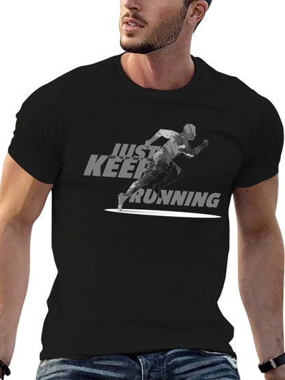 Just Keep Running Graphic Tee - Black