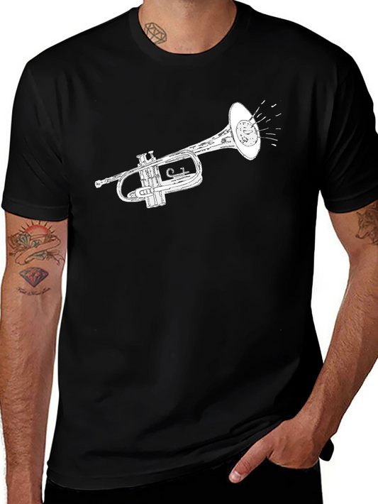 Trumpet Graphic Tee - Classic Musical Style