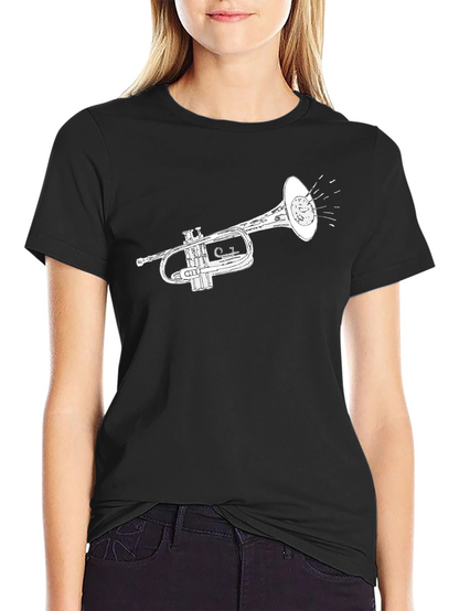 Trumpet Graphic Tee - Classic Musical Style