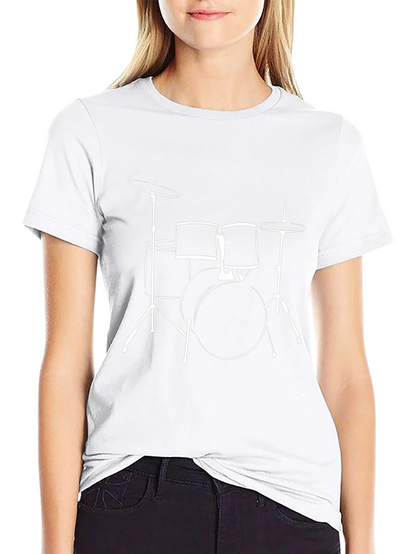 Drum Kit Graphic Tee - Black Cotton T-Shirt