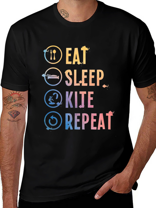 Eat Sleep Kite Repeat Graphic Tee