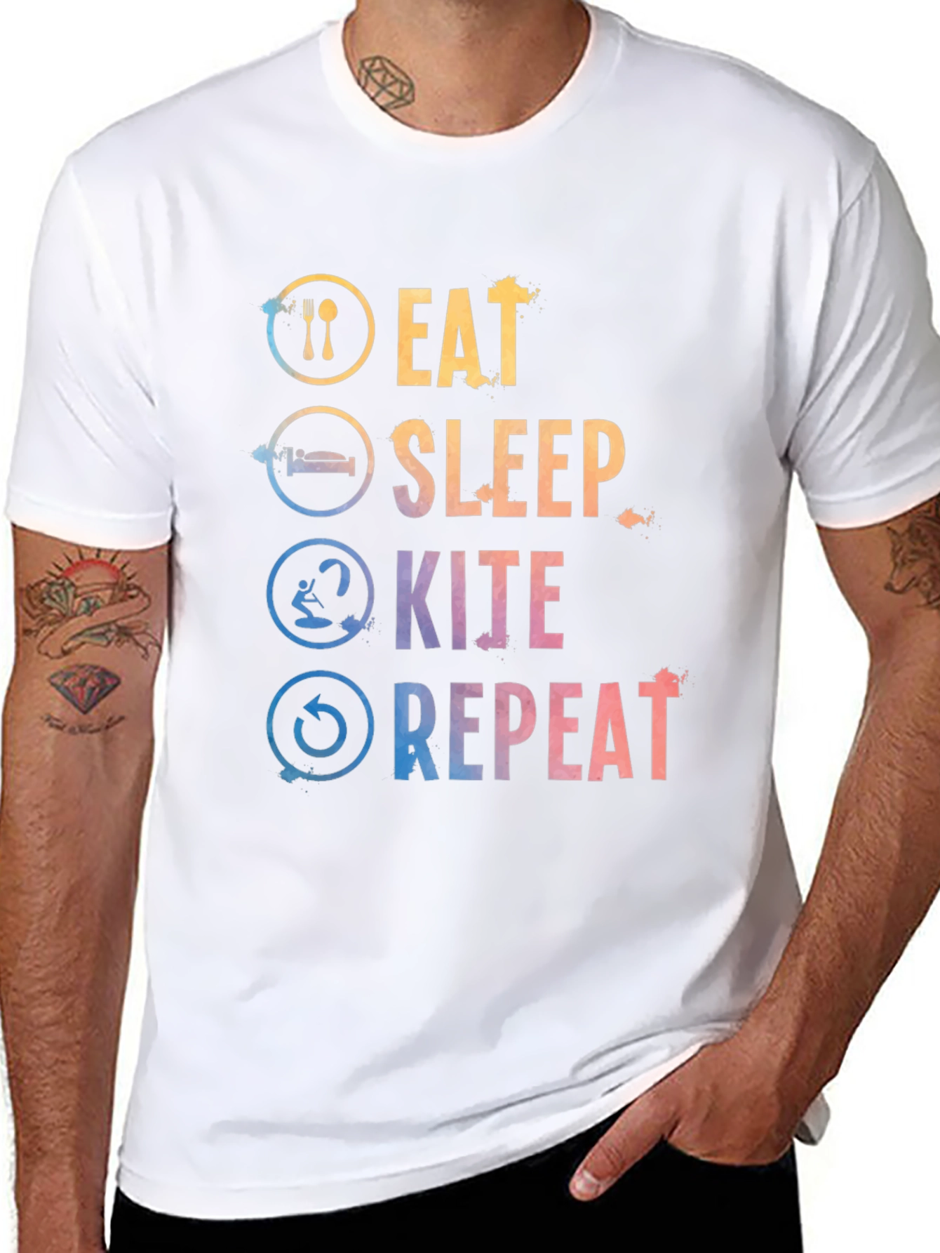 Eat Sleep Kite Repeat Graphic Tee
