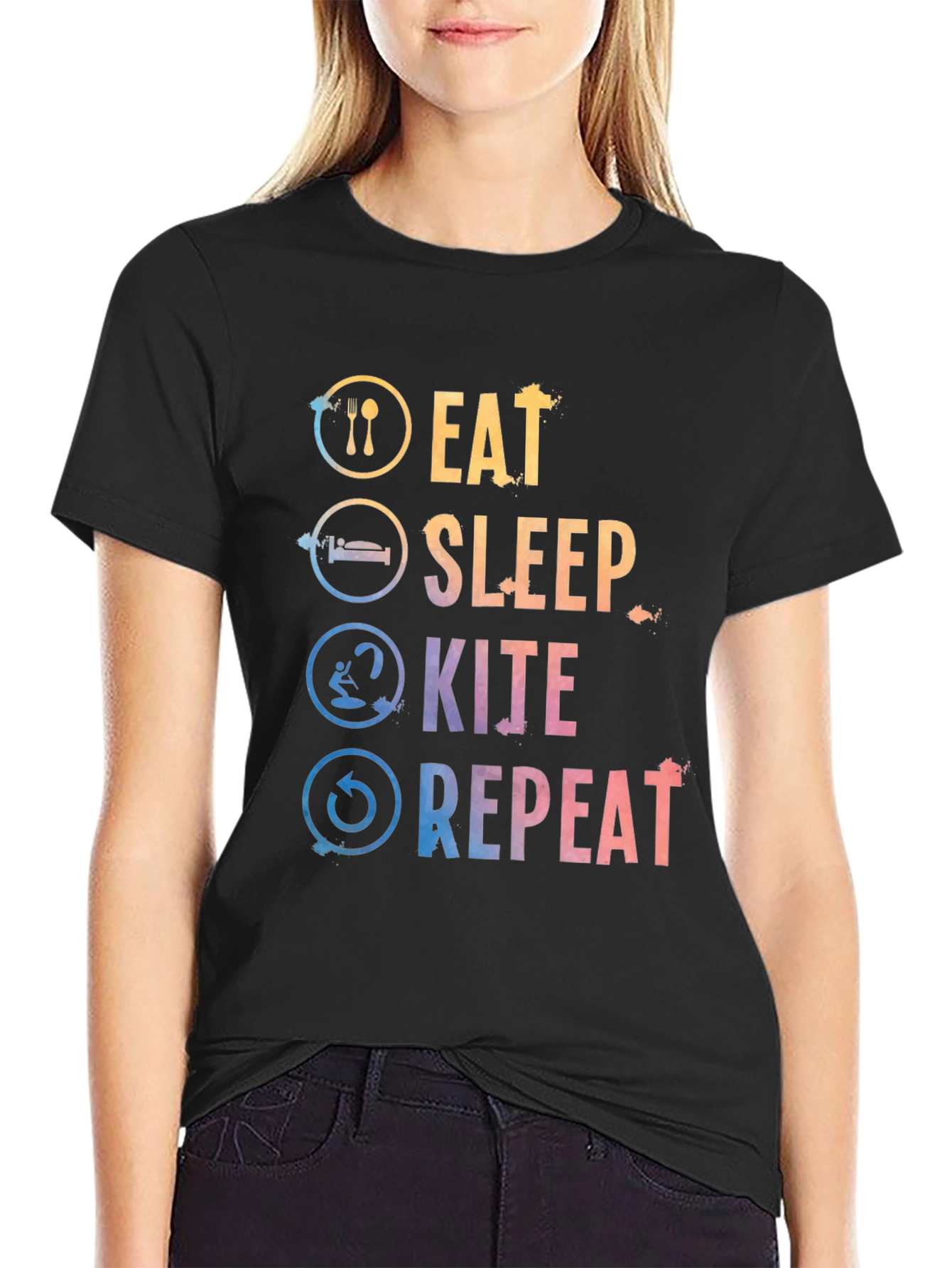 Eat Sleep Kite Repeat Graphic Tee