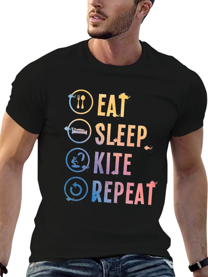 Eat Sleep Kite Repeat Graphic Tee