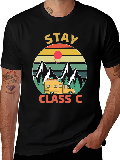Stay Class C Camping T-Shirt - Mountain Adventure