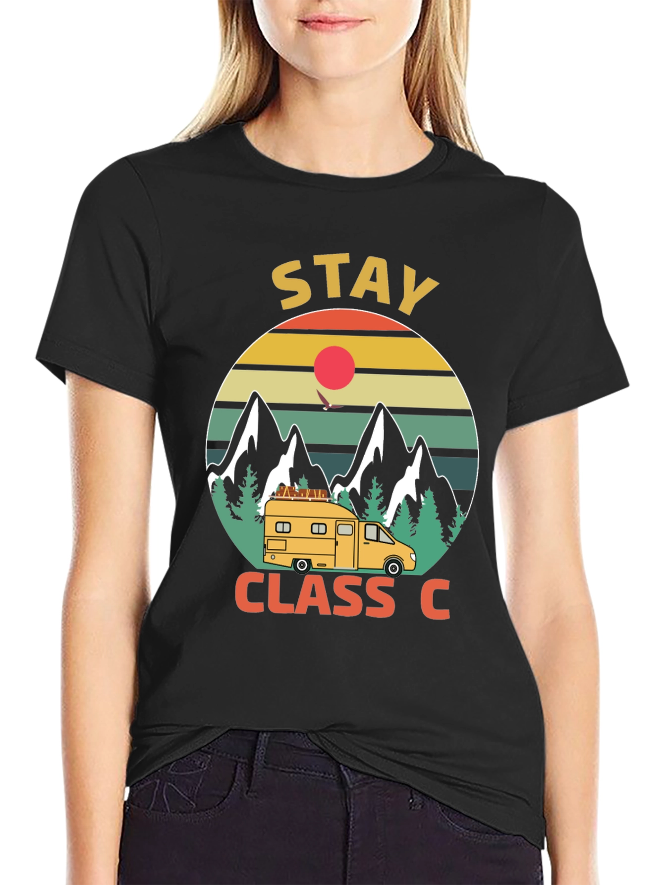 Stay Class C Camping T-Shirt - Mountain Adventure