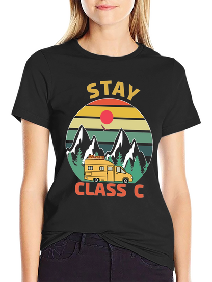Stay Class C Camping T-Shirt - Mountain Adventure