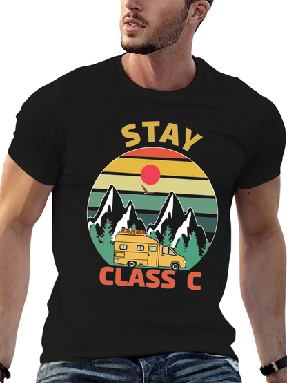 Stay Class C Camping T-Shirt - Mountain Adventure