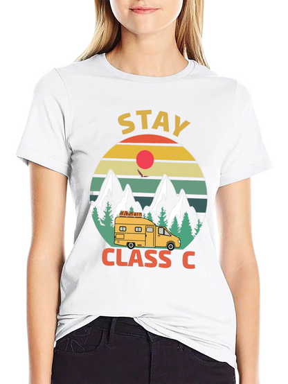 Stay Class C Camping T-Shirt - Mountain Adventure