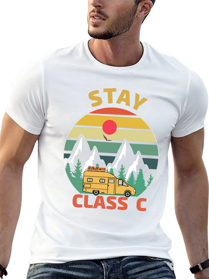 Stay Class C Camping T-Shirt - Mountain Adventure