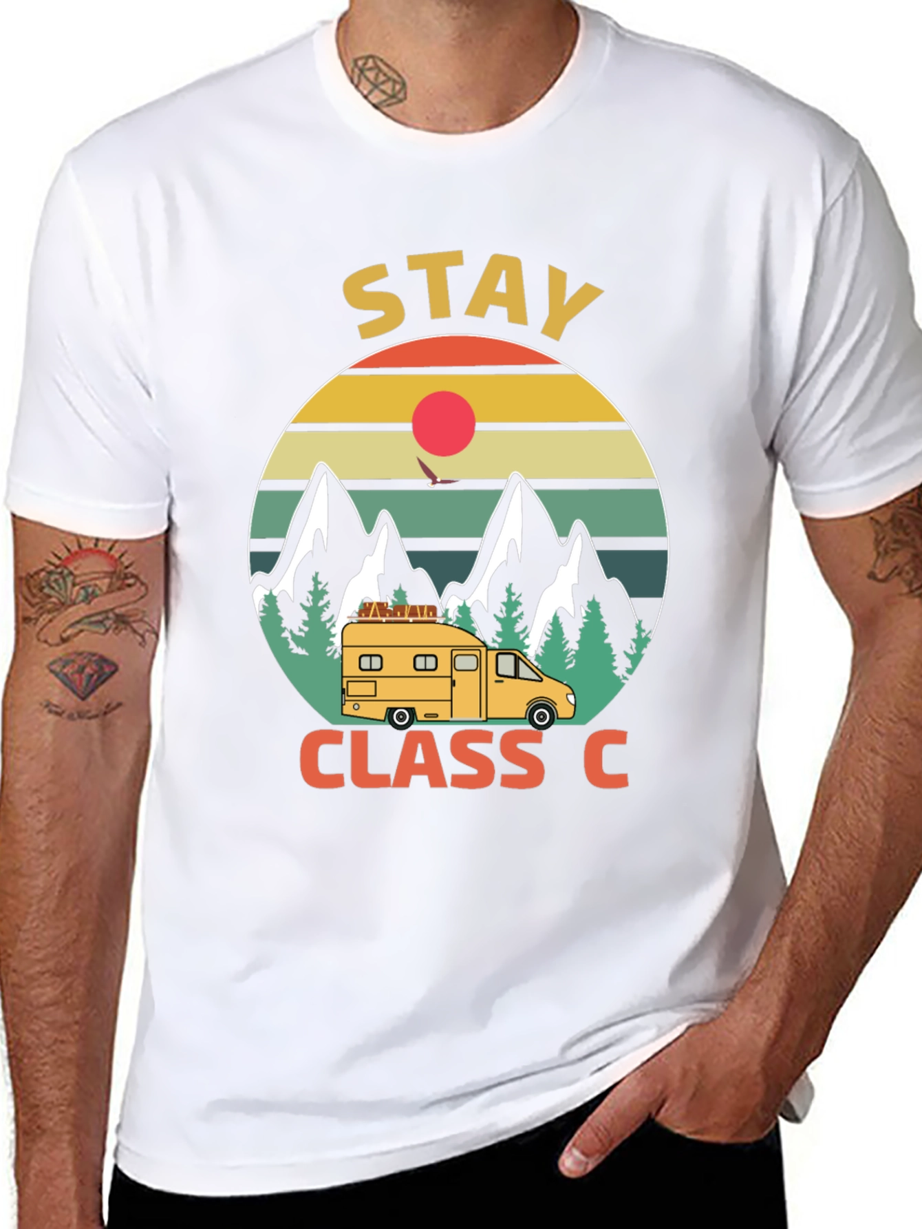 Stay Class C Camping T-Shirt - Mountain Adventure