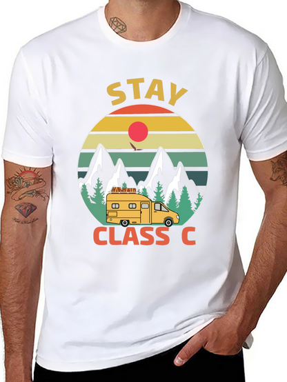 Stay Class C Camping T-Shirt - Mountain Adventure