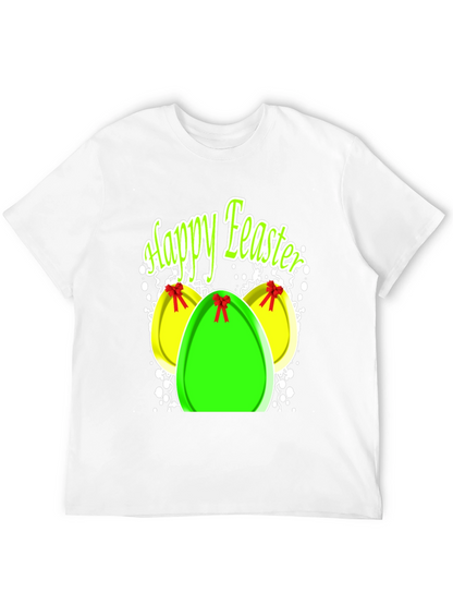Happy Easter Egg Graphic Black T-Shirt