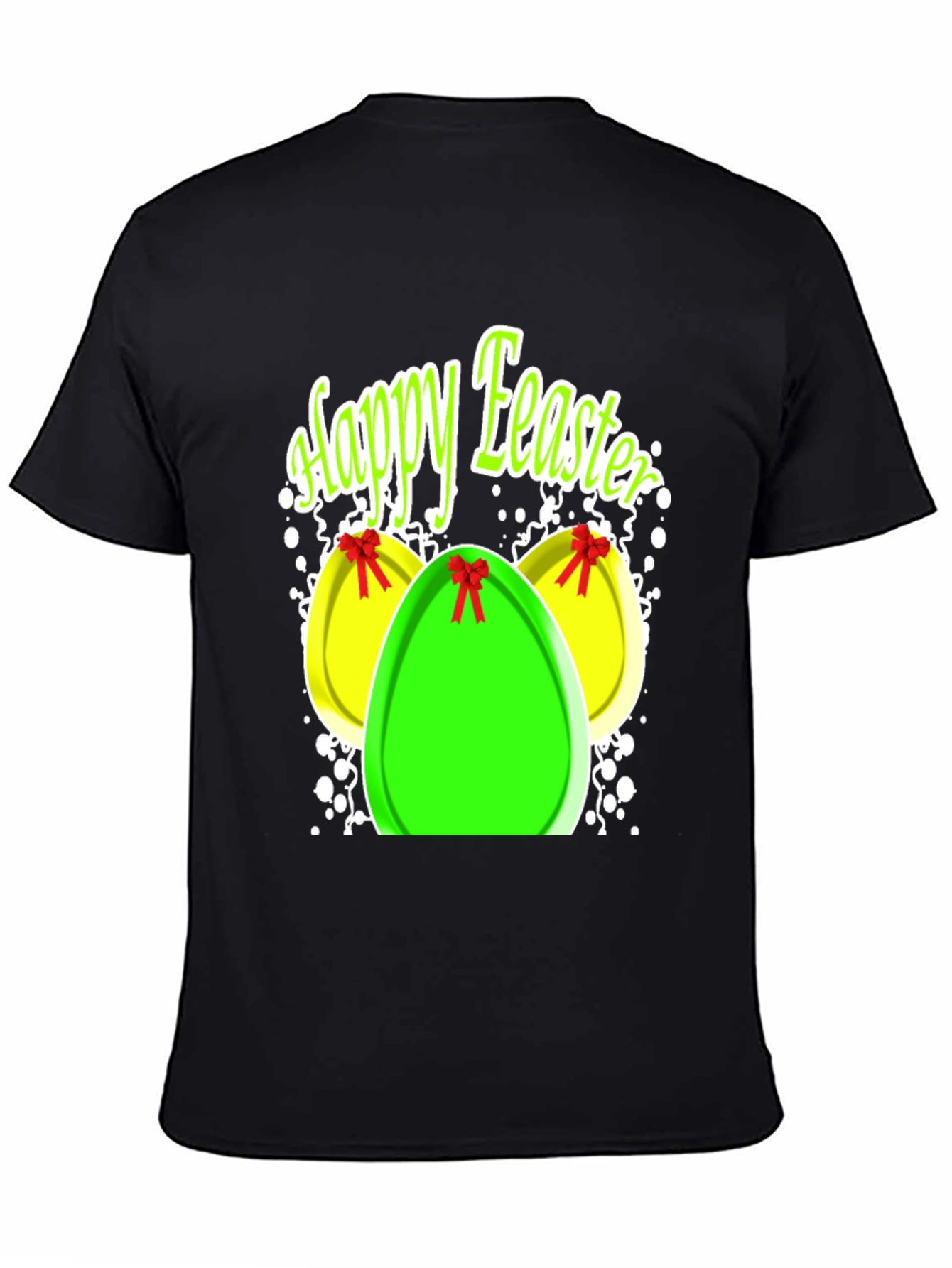 Happy Easter Egg Graphic Black T-Shirt
