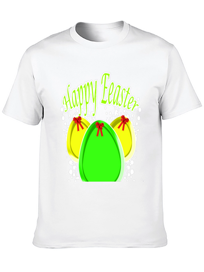 Happy Easter Egg Graphic Black T-Shirt