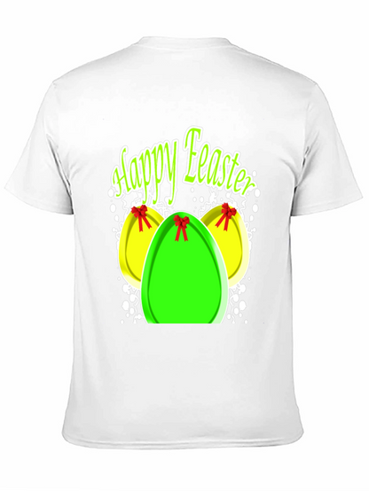Happy Easter Egg Graphic Black T-Shirt