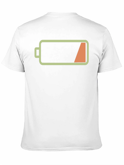 Low Battery Graphic Mens Black T-Shirt