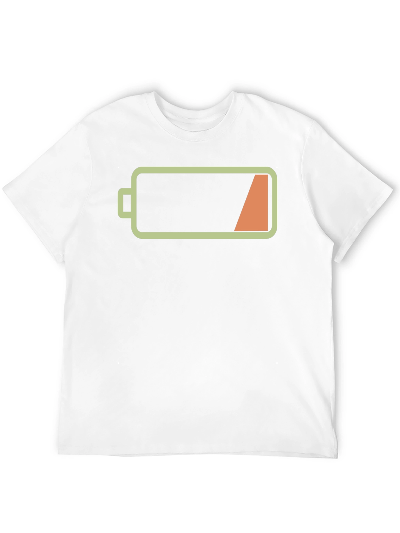 Low Battery Graphic Mens Black T-Shirt