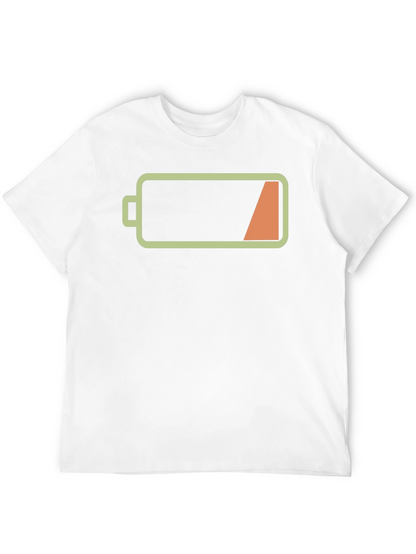 Low Battery Graphic Mens Black T-Shirt