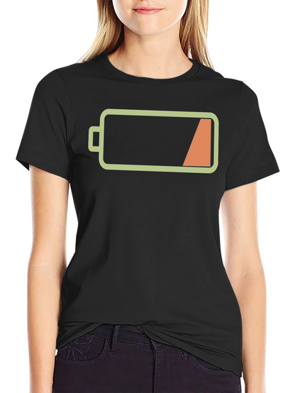 Low Battery Graphic Mens Black T-Shirt
