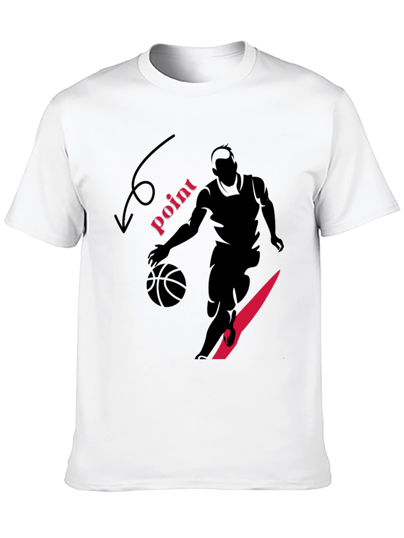 Basketball Player Graphic Print Black T-Shirt