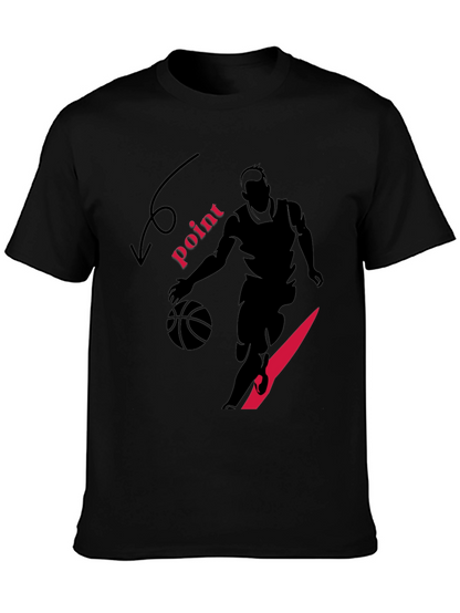 Basketball Player Graphic Print Black T-Shirt