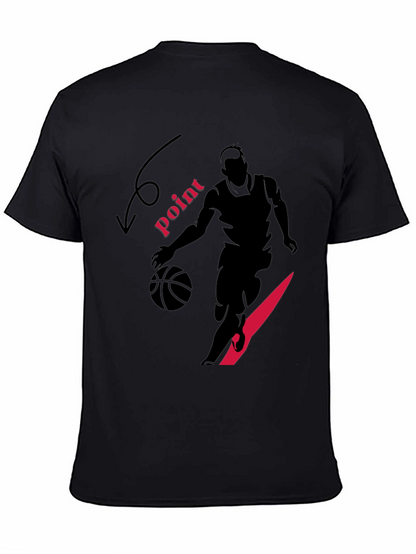 Basketball Player Graphic Print Black T-Shirt