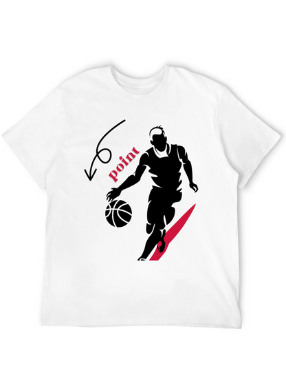 Basketball Player Graphic Print Black T-Shirt