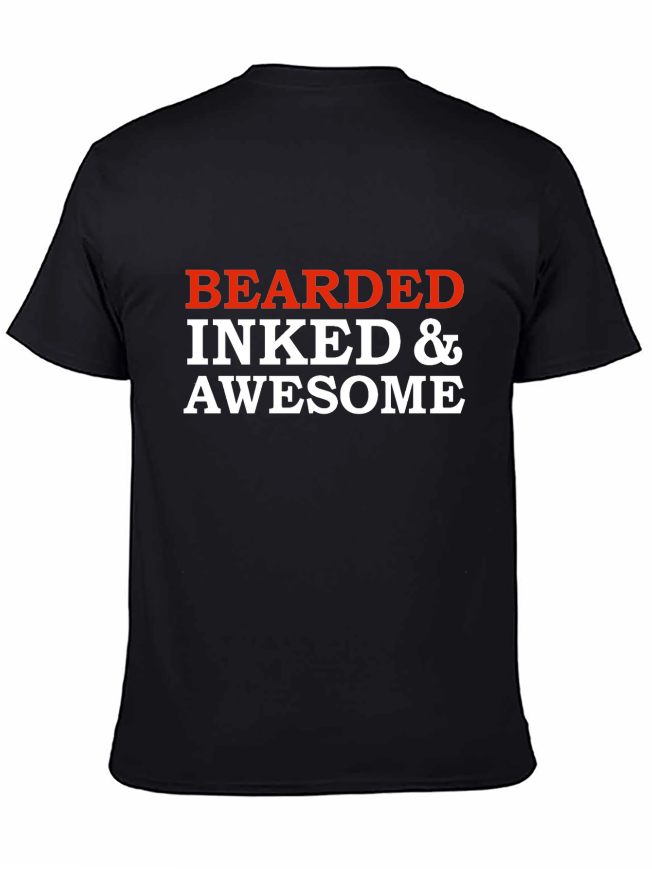 Bearded Inked & Awesome Graphic T-Shirt - Black