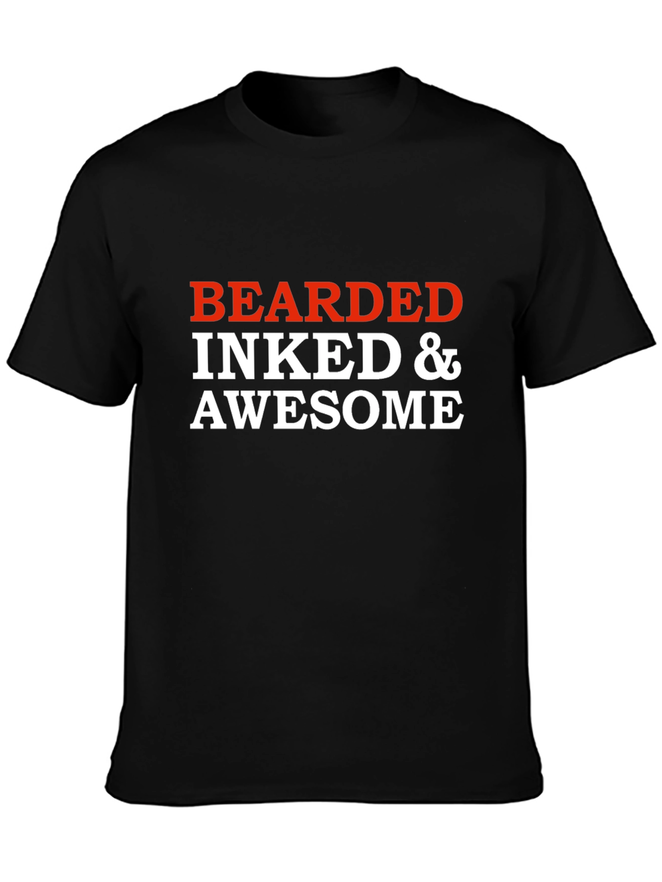 Bearded Inked & Awesome Graphic T-Shirt - Black