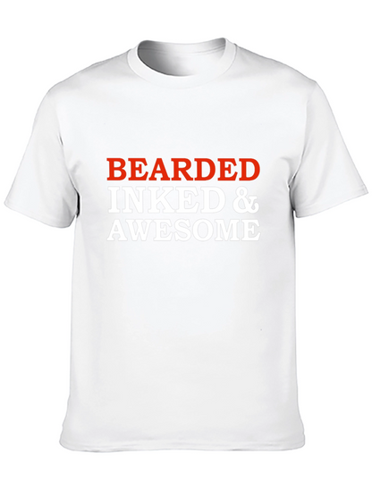 Bearded Inked & Awesome Graphic T-Shirt - Black