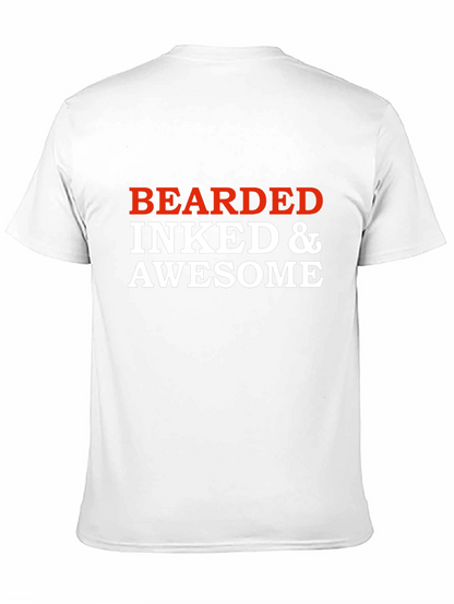 Bearded Inked & Awesome Graphic T-Shirt - Black