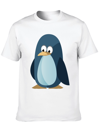 Cute Penguin Graphic Tee - Mens Black T-Shirt