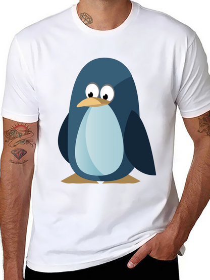 Cute Penguin Graphic Tee - Mens Black T-Shirt
