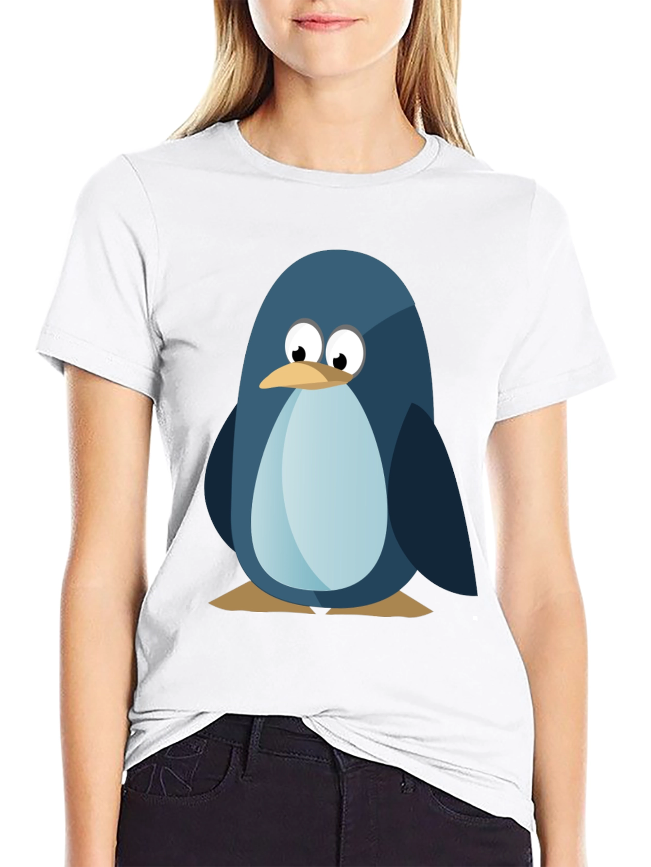 Cute Penguin Graphic Tee - Mens Black T-Shirt