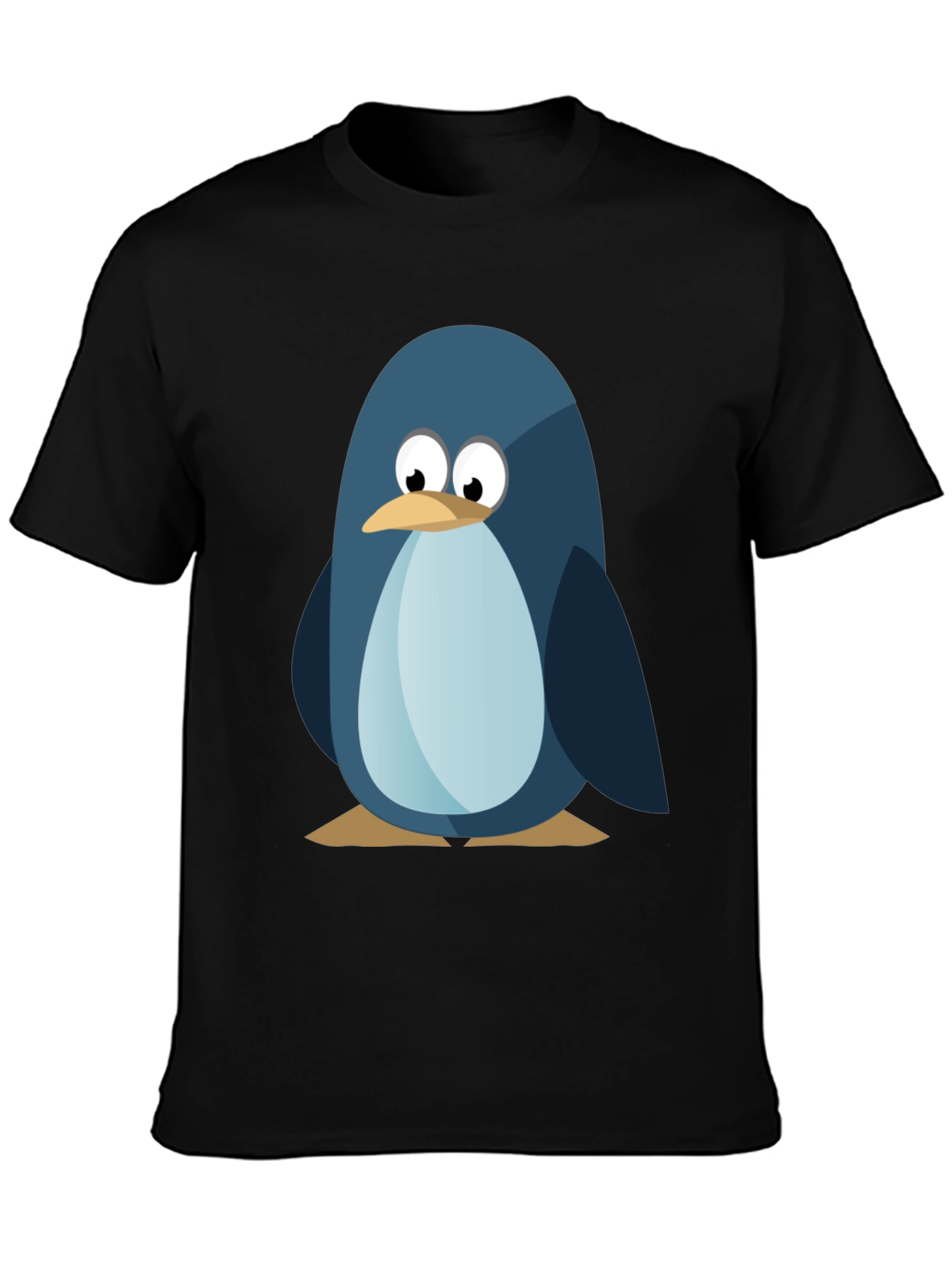 Cute Penguin Graphic Tee - Mens Black T-Shirt