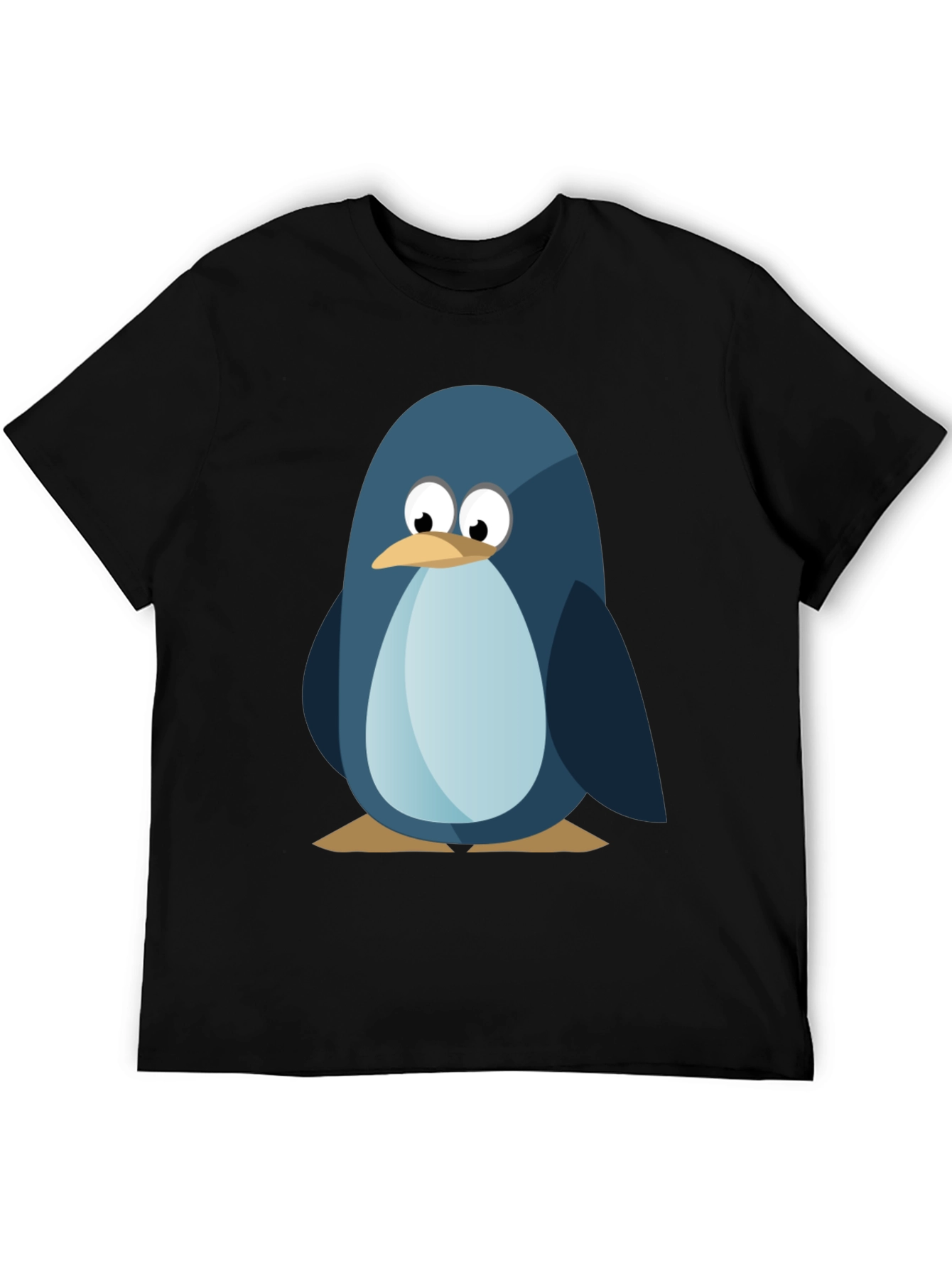 Cute Penguin Graphic Tee - Mens Black T-Shirt