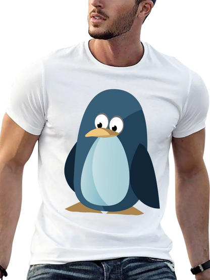 Cute Penguin Graphic Tee - Mens Black T-Shirt