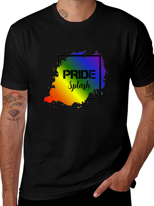 Pride Splash Black T-Shirt - Celebrate Love!