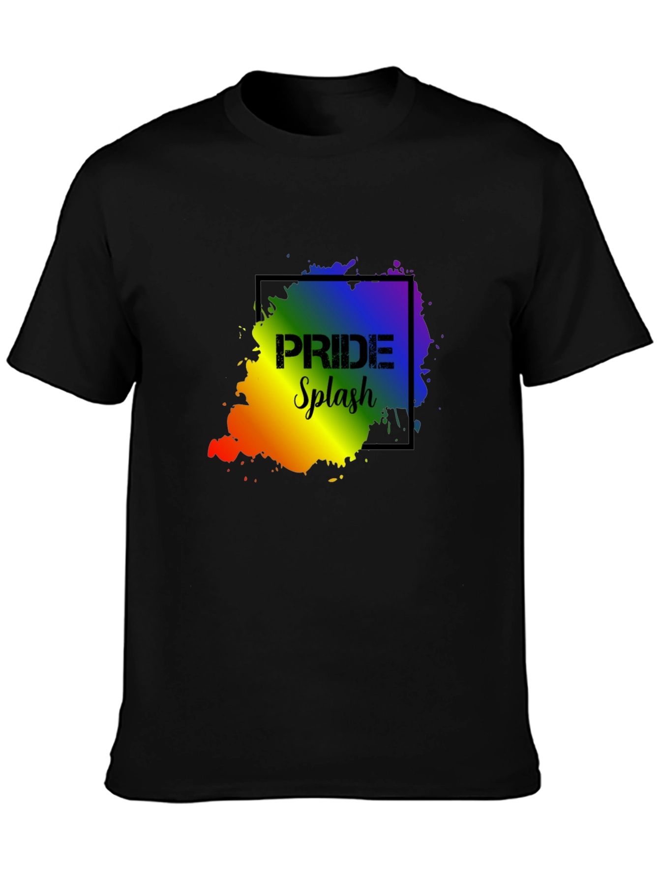 Pride Splash Black T-Shirt - Celebrate Love!