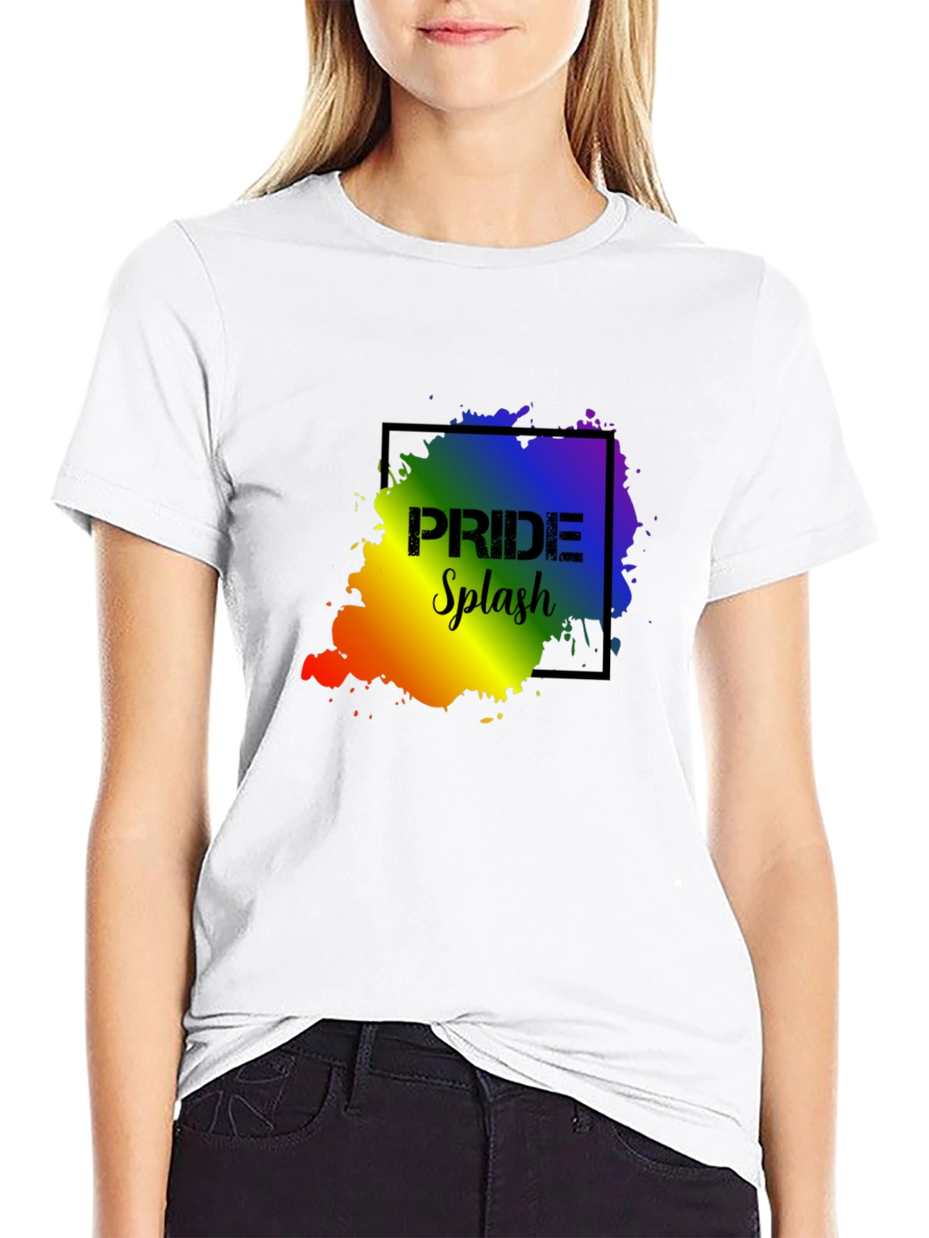 Pride Splash Black T-Shirt - Celebrate Love!