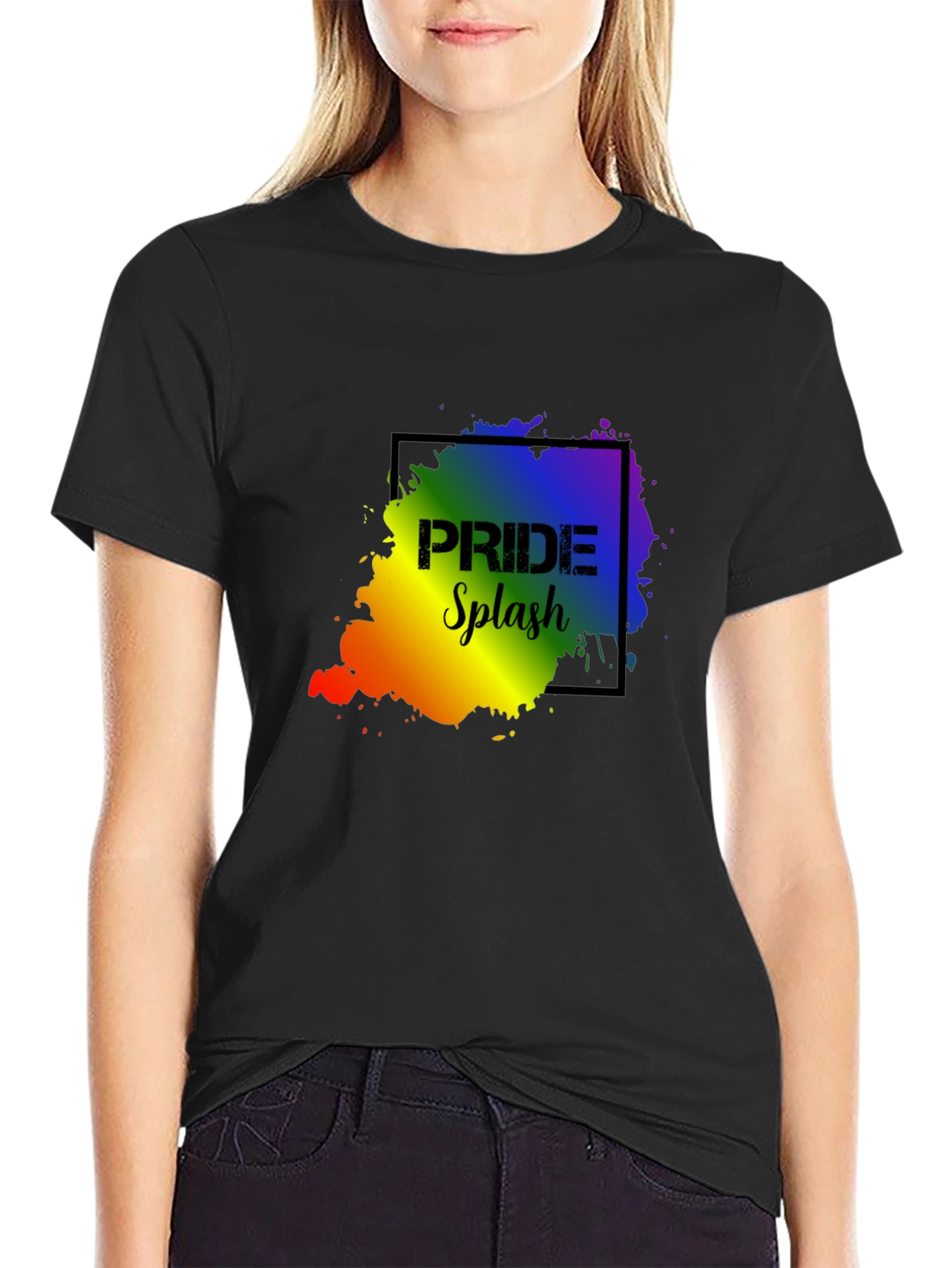 Pride Splash Black T-Shirt - Celebrate Love!