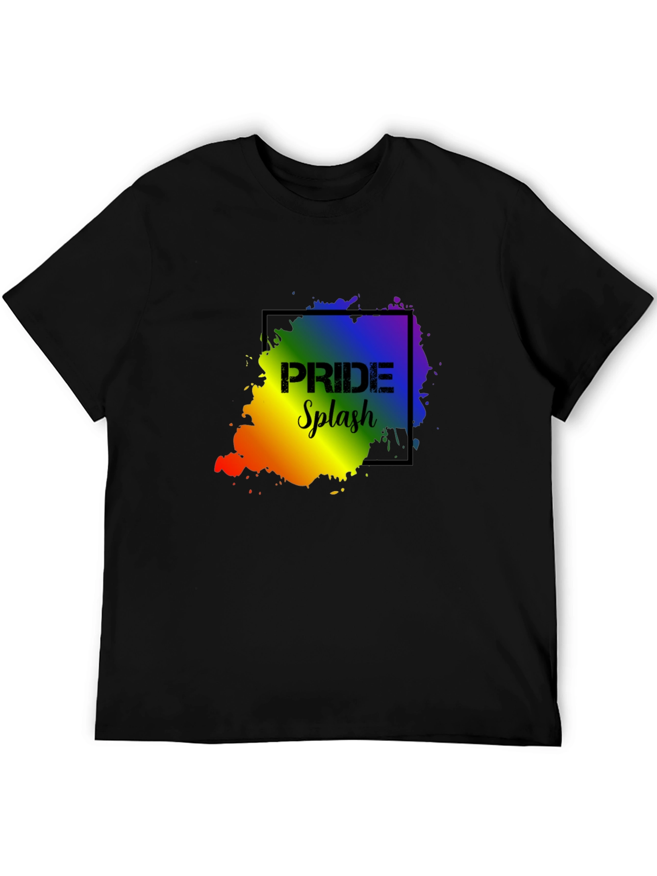 Pride Splash Black T-Shirt - Celebrate Love!