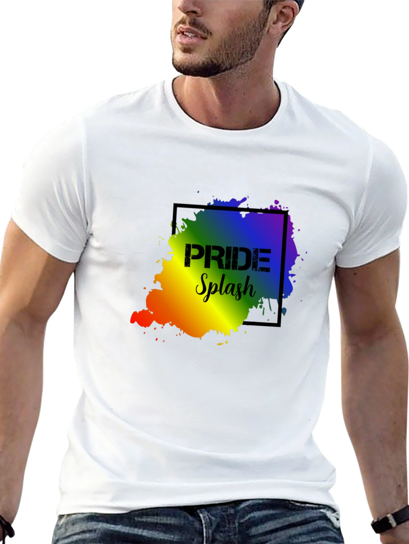 Pride Splash Black T-Shirt - Celebrate Love!