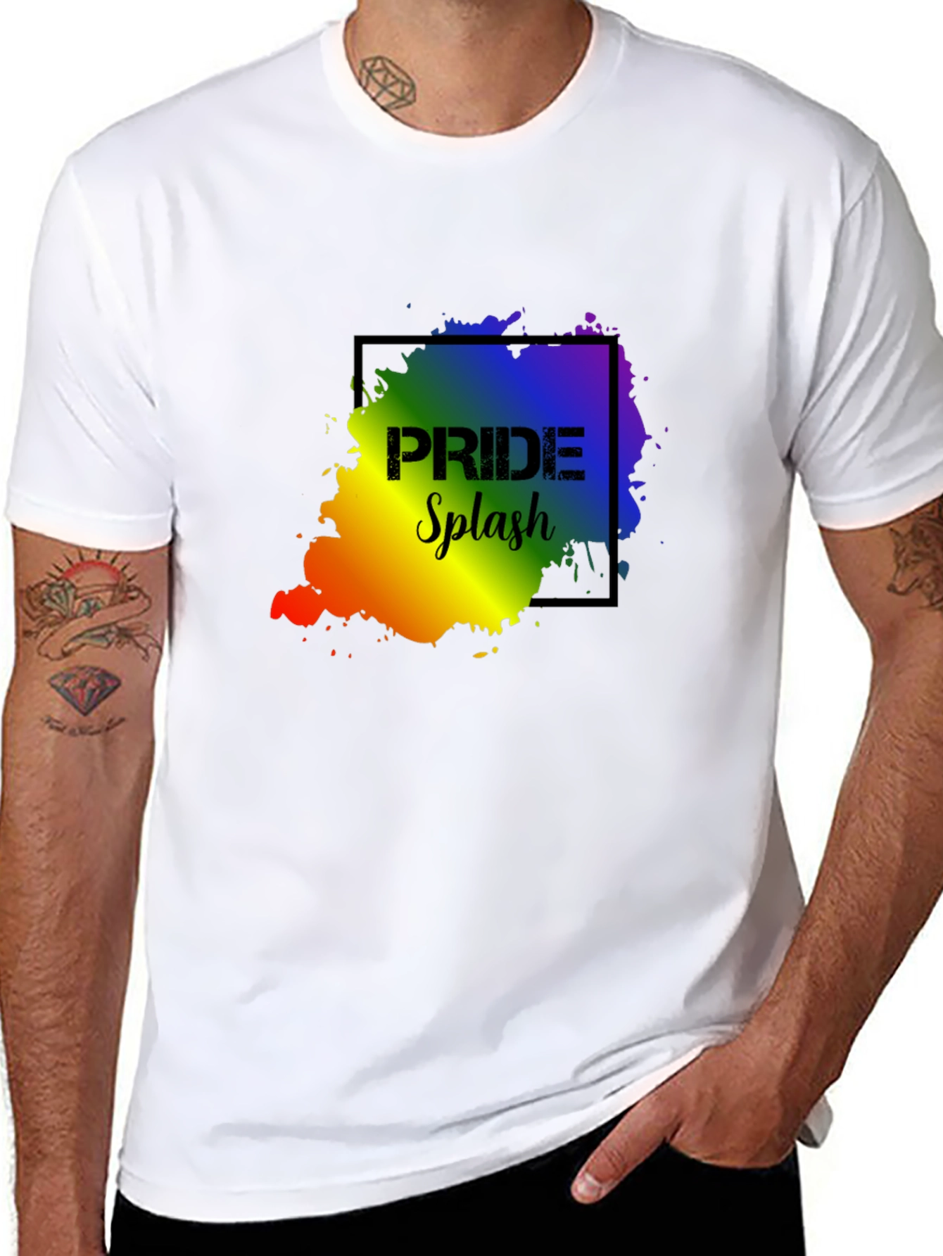 Pride Splash Black T-Shirt - Celebrate Love!