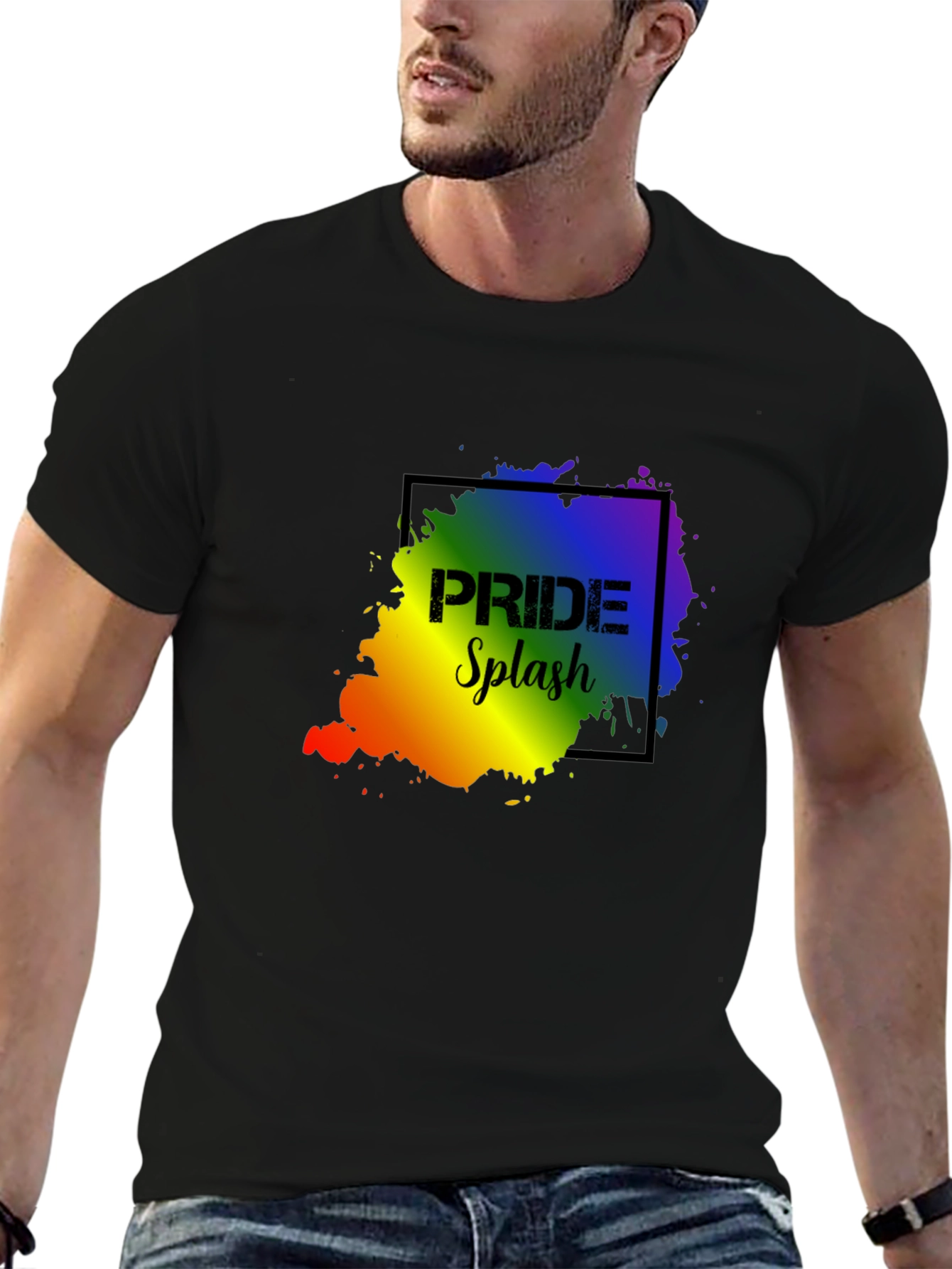 Pride Splash Black T-Shirt - Celebrate Love!