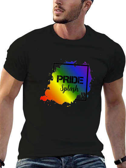 Pride Splash Black T-Shirt - Celebrate Love!