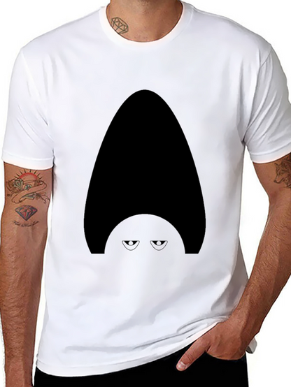 Mysterious Character Graphic Tee - Mens Black T-Shirt